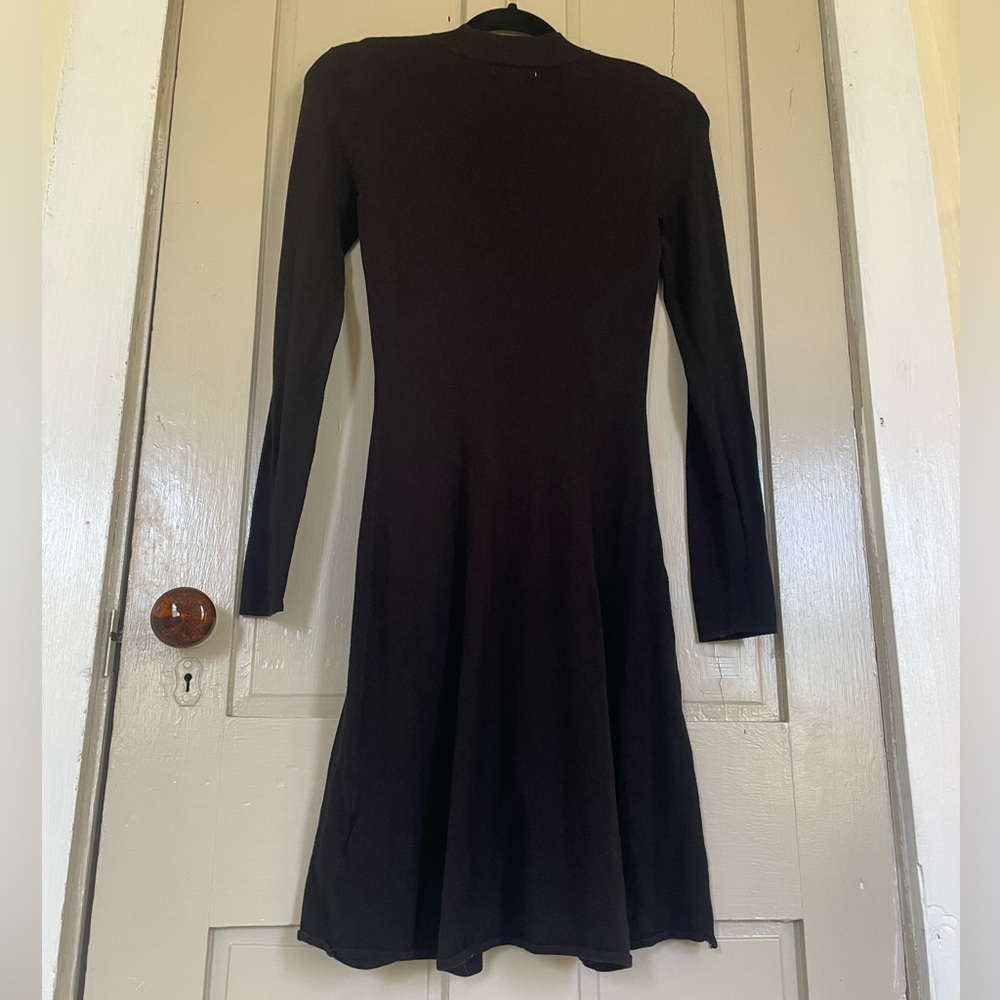 H&M Black Dress Long Sleeve Mock Neck Cute Business Casual Dark Academia NWOT - Picture 11 of 11